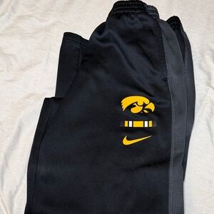 Nike Kids Black Joggers with Yellow Logo